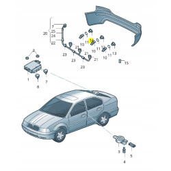 Uchwyt czujnika prawy tył 2013 - 2022 Skoda Rapid OE 5JH919486B