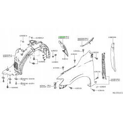WYGŁUSZENIE BŁOTNIKA PRAWE PRZÓD NISSAN PULSAR OE 63820-3ZL0A