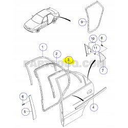 Uszczelka drzwi prawy tył Chevroleta NUBIRA (J100) 96301799