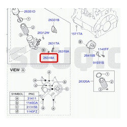 Oring obudowy filtra oleju / SQUARE RING A HYUNDAI ACCENT OE 26318 2A000