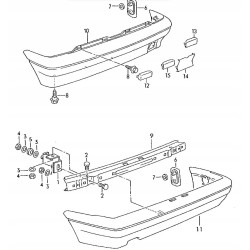 Osłona tylnego zderzaka VOLKSWAGEN GOLF JETTA POLO 867807449 867807449B41