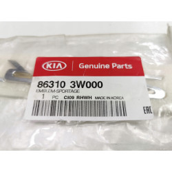 Emblemat na tylną klapę bagażnika SPORTAGE Kia Sportage 10-16 86310 3W000