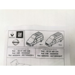 Zestaw, akcesoria mocowania drabinki Renault Trafic III OE 8201468224