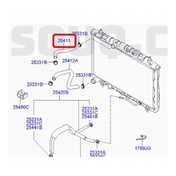 WĄŻ CHŁODNICY GÓRNY HYUNDAI ELANTRA 2000- OE 25411 2D000