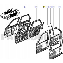 PROWADNICA, DRZWI PRAWY TYŁ RENAULT R19 OE 7750784309