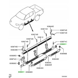 CZAPKA, STOPIEŃ BOCZNY MITSUBISHI L200 PAJERO MONTERO OE 5360A112