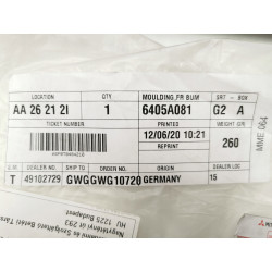 LISTWA, ZDERZAK PRZEDNI, LEWY MITSUBISHI COLT OE 6405A081