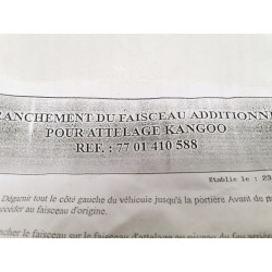 Oryg. RENAULT KANGOO 12 V kabel dodatkowy 7701410588 7701410588