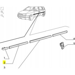 Listwa drzwi przednich lewych Lancia Z 1994- OE 9567235180