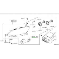 Ślizg uchwyt lampy przód lewy NISSAN PULSAR OE 62229-3ZL0A