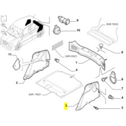 Poszycie boczek bagażnika lewy FIAT LANCIA MUSA 2007- OE 735470570