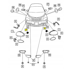 Gniazdo bocznego znacznika MOPAR Chrysler PT Cruiser 05288916AB 5288916AB