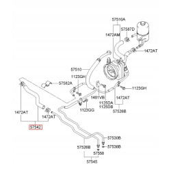 Przewód oleju układu wspomagania kierownicy Hyundai H100 1997- 57551 4B001