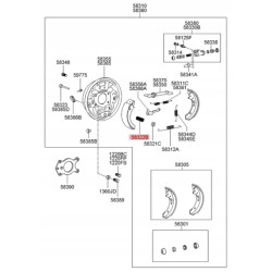 Sprężyna, szczęki hamulcowe tył Hyundai Accent 1999- OE 58322-24000