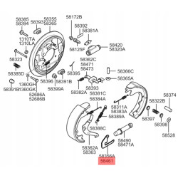 DŹWIGIENKA SZCZĘK HAMULCOWYCH PRAWA HYUNDAI H100 1997- OE 58461-4B800