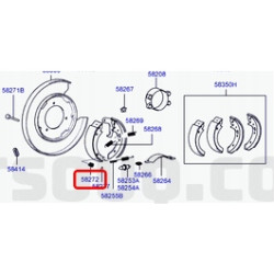 SPRĘŻYNA SZCZĘK HAMULCOWYCH TYŁ HYUNDAI SONATA 1999- OE 58272 37000