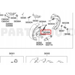 SPRĘŻYNA, SZCZĘKI HAMULCOWE TYŁ HYUNDAI H100 1993- OE 58389 44100