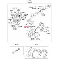 SPRĘŻYNA, SZCZĘK HAMULCOWYCH TYŁ HYUNDAI PORTER H100 1993- OE 58382 44100