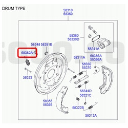 SPRĘŻYNA UKŁADU HAMULCOWEGO HYUNDAI H100 1997- OE 58363-4B800